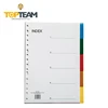 PP colored index tabs, letter print available a4 plastic file dividers
