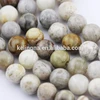 2.0mm Large Hole Hot wholesale Round Bamboo Leaf Agate Stone Beads Loose Beads Approximate 15.5 Inch