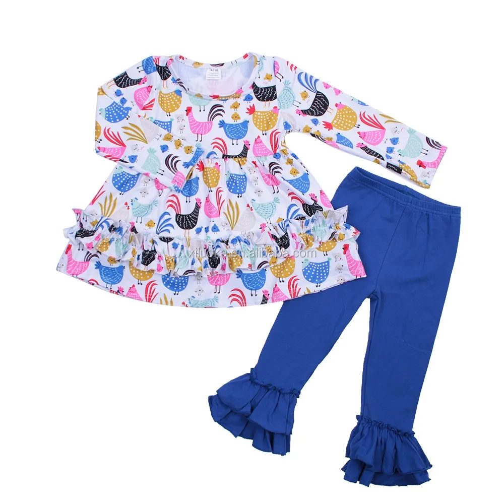 

Hot Sale Kids Clothes chicken pattern Wholesale Children Winter Clothing Baby Easter Clothing