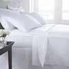 Premium Percale sateen Queen size egyptian cotton 4pcs plain white bedding set