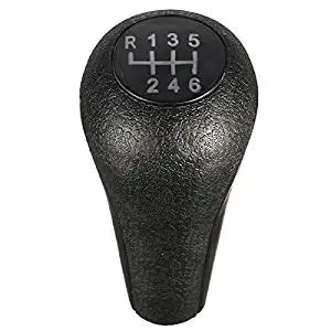 TOOGOO 5-Speed Pu Leather Gear Shift Knob Head Shifter Black for Mazda 3 5 6