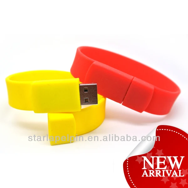 custom color rubber wristband usb flash drive promotional gifts