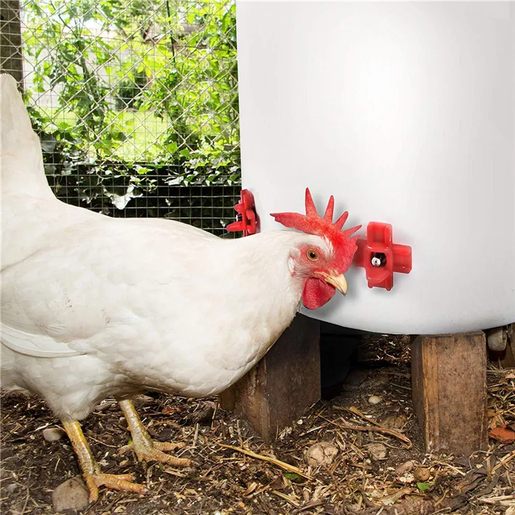 10pcs Horizontal Side Mount Chicken-Nipples Waterer Automatic Poultry Drinker 