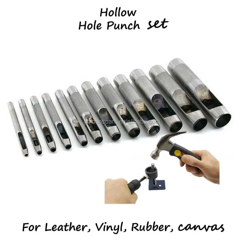 12pcs Precision Hollow Punch Set For Leather Plastic Gasket Hole Cutter ...