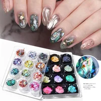 

Misscheering 12 Colors/Set Nail Art Abalone Shell Nail 3D Nature Thin Aurora Colorful Sea Shell Plate For Nail Art