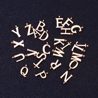 

Stainless Steel Metal 26 English High Quality Rose Gold Color DIY Custom Made Jewelry Findings Alphabet Letter Charm Pendant