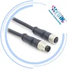 M8 connector straight 3 4 5 6 8 pin poles right angle overmolded plug cable connector