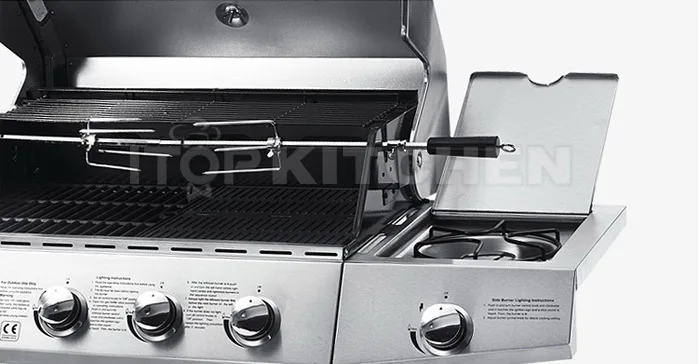 Family day Commercial gas bbq grill machine Europe and USA Style Stainless Steel Liquid Propane Gas BBQ Grill trolley