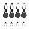 4 Pack Heavy duty Retractable Pull Badges Reel Carabiner Key Chain with 25 Inch Stainless Wire Cable