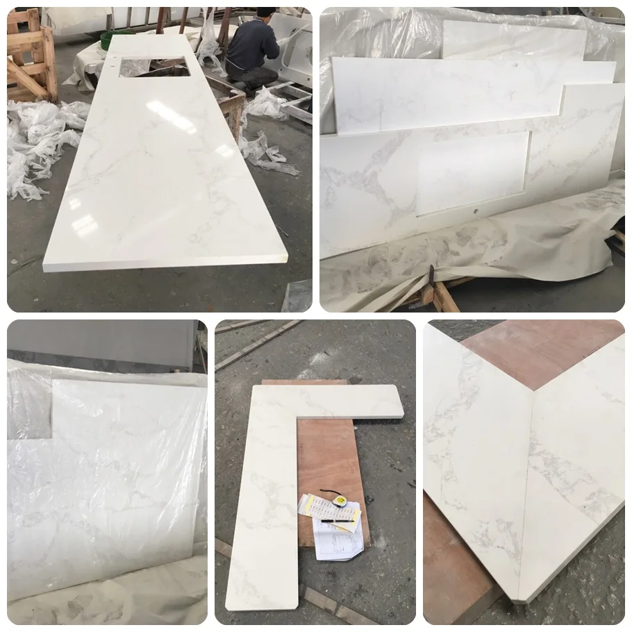 Hight Quality Prefab Calacatta White Quartz Stone Countertops
