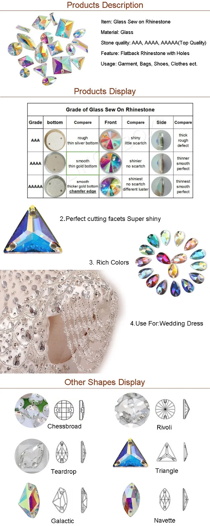 OLeeya Factory Wholesale Popular 3A Glass 10.5*18MM Pear Drop Crystals Teardrop Sew on Rhinestones for Dresses