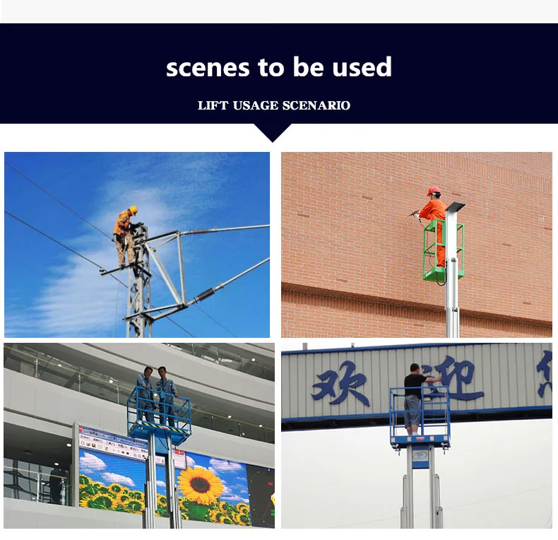 Elevated Work Platform For Sale Six-Mast Manual Move Lifting Platforms Equipment Hydraulic Lift Ladder
