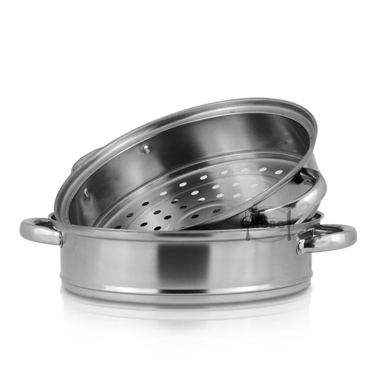 Wholesale Double Boiler Stainless Steel Food Steamer 2 Layer Stack ...