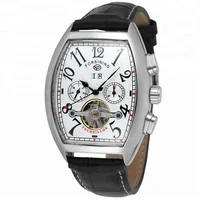 

Forsining Mens Leather Skeleton Luxury Tourbillon Mechanical Watch