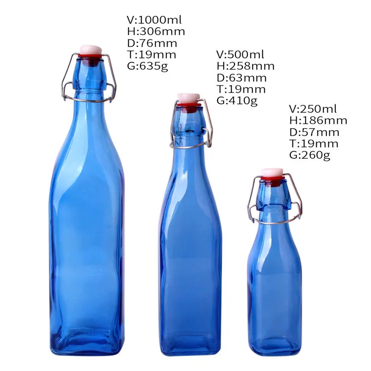 250ml 500ml 1 Liter Glass Vinegar Bottle Soy Sauce Bottle For Kitchen ...