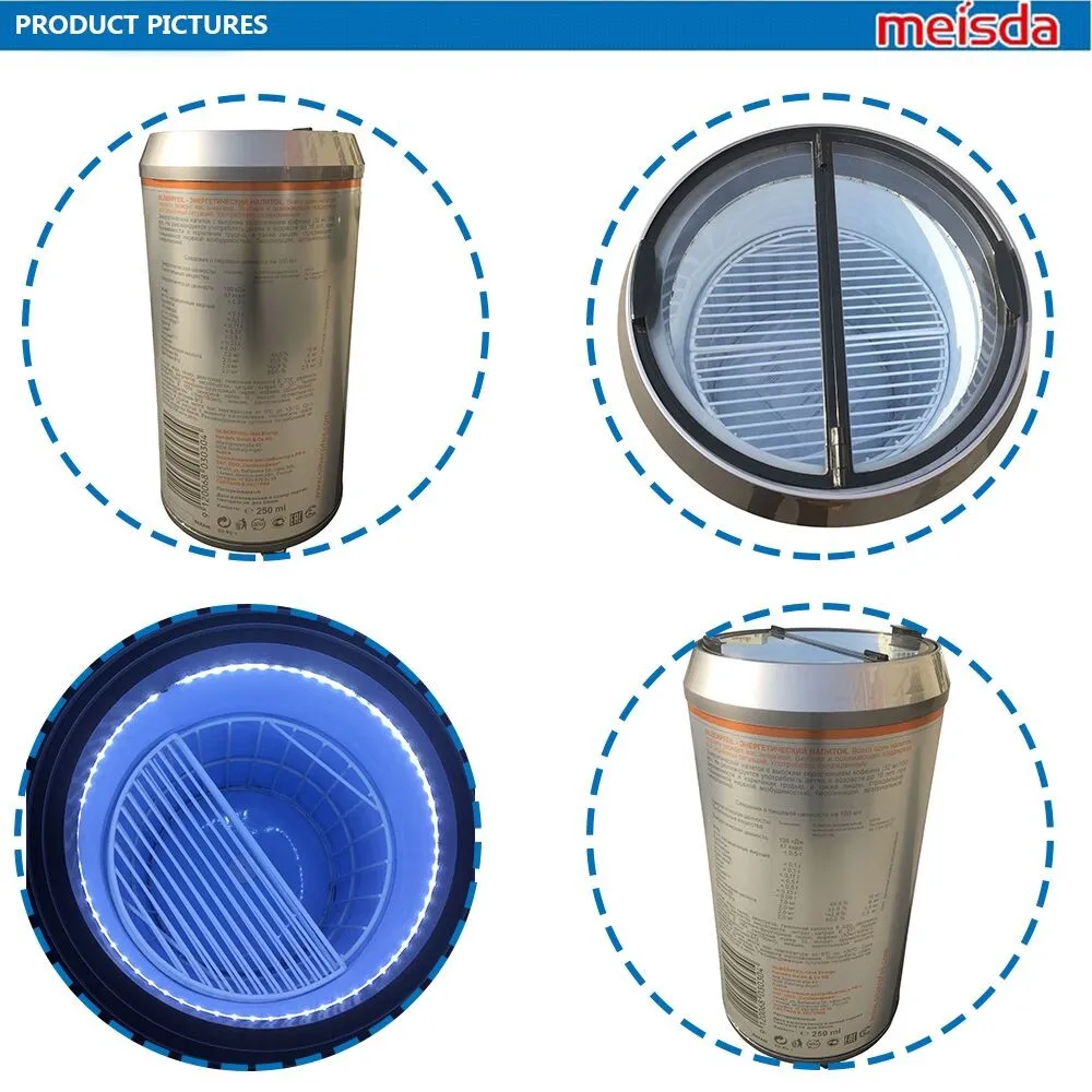 77l Top Glass Lid Energy Drink Cooling Compressor Electric Refrigerated