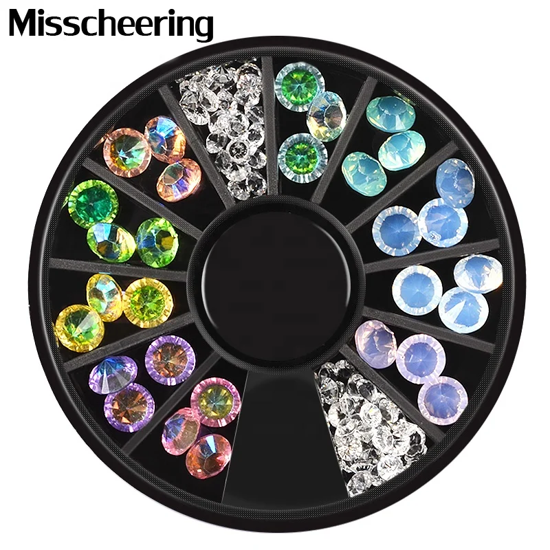 

Misscheering 3d Opal Crystal Acrylic Nail Art Rhinestones Jewelry Decorations DIY Nail Accessories, Pink/purple/yellow/green/champagne/ab color/transparent