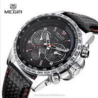

Top Brand Luxury Quartz Watch Clock Leather Strap Male Megir Watches Men