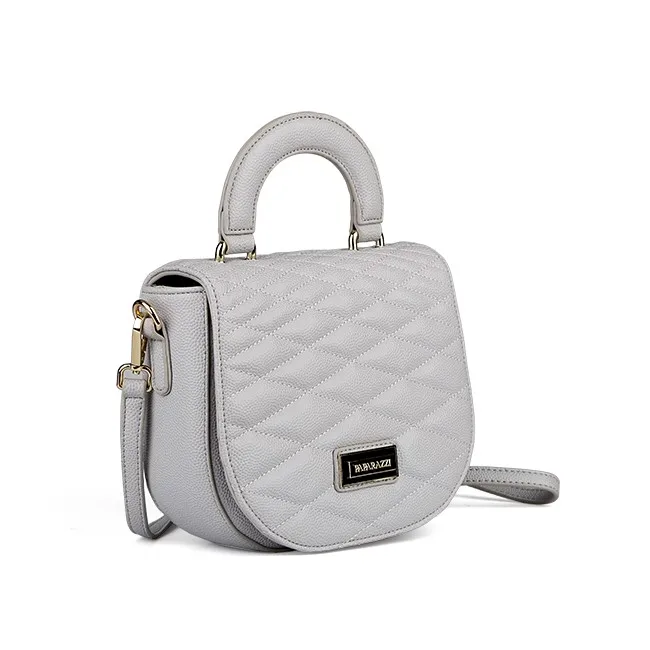 6976-New design 2017 grained PU quilted flap shoulder bags with handle