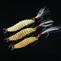 Leech Style Reflective Metal Spoon Lure with Feather Artificial Lure Spinner Jig Fake Bait for Sea