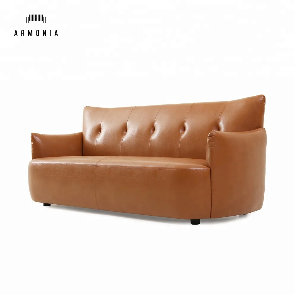 Italian Designer Classic Furniture Soft Seat 3 Seater Pu Leather