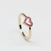 Heart-shaped red zircon luxury 925 silver ladies adjustable ring manufacturers custom