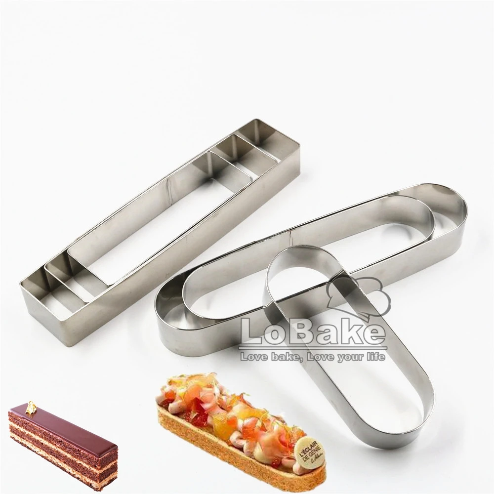 

small long oval and rectangle stainless steel tiramisu mousse cake ring puff mould egg fry rings DIY baking