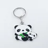 The factory sells the adorable panda mother and child key chain directly, behind may laser writing, In stock, panda keychain