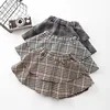 Fashion Korea style School Season Children Girl Ruffle Plaid Skirts Student 2 Layers Mini Woolen Skirt for Winter