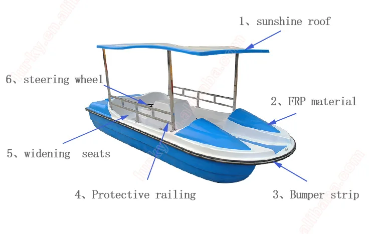 4 Persons Water Bike Wheeler Electric Powered Pedal Boat with Sun-shade C.....