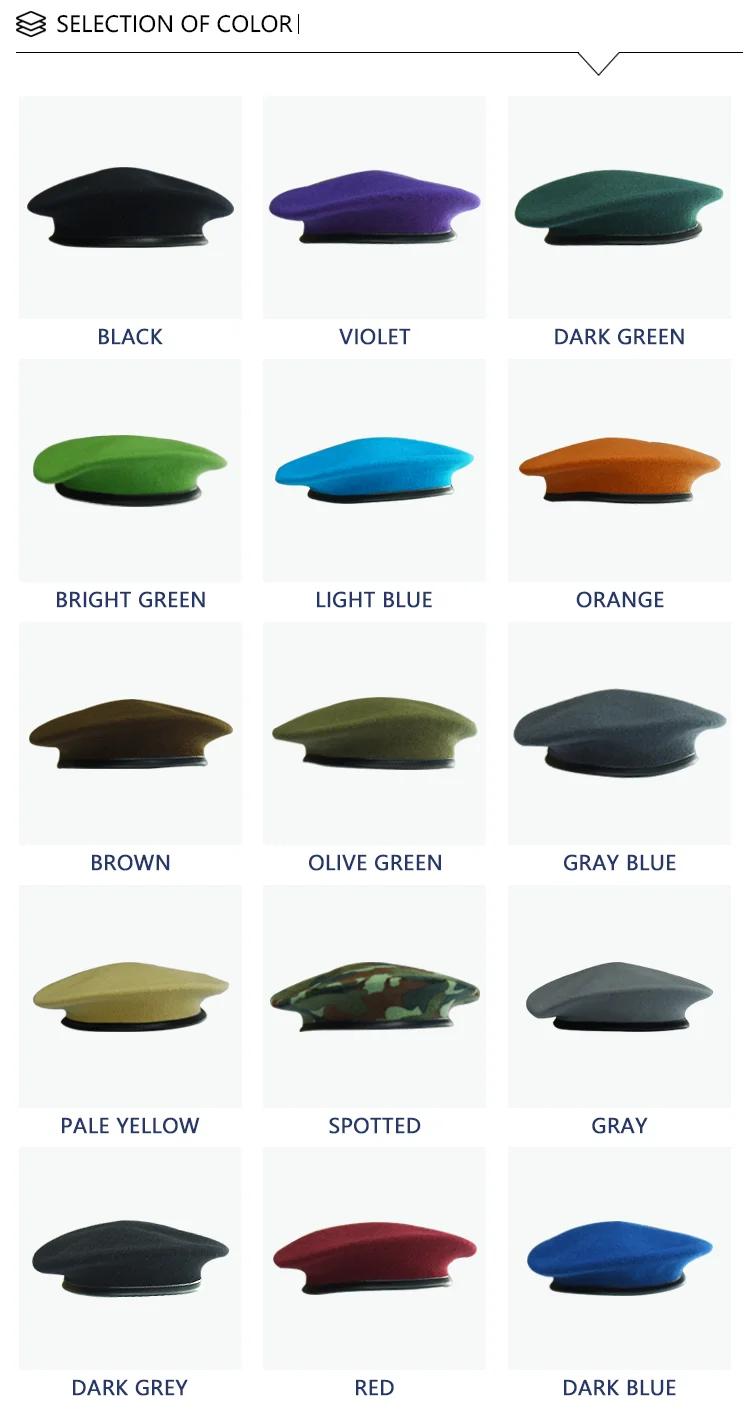 Wholesale Custom Wool Military Beret Red Police Army Beret Cap Buy