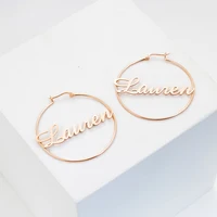 

Name Hoop Custom Hoop Earring Any Name Available Personalized Earrings Gold Letter Name Earrings for Women