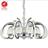 Flyinglighting chinese round silver modern loft crystal fancy ceiling led lamp chandelier pendant light