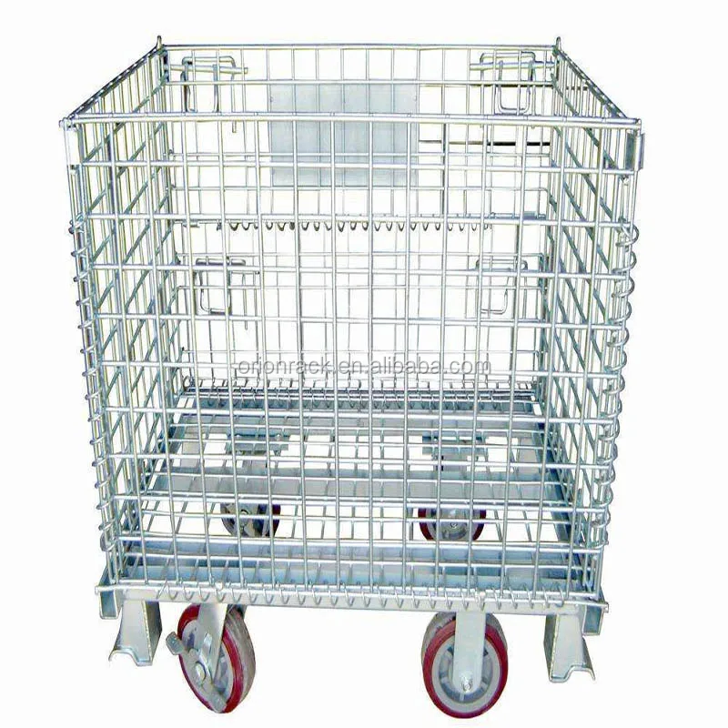 Logistics Carts Rolling Folding Stacking Storage Wire Cages,Portable