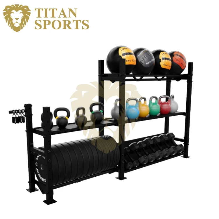 Custom Multi Purpose Gym Storage Kettlebell Rack Dumbbell Rack System