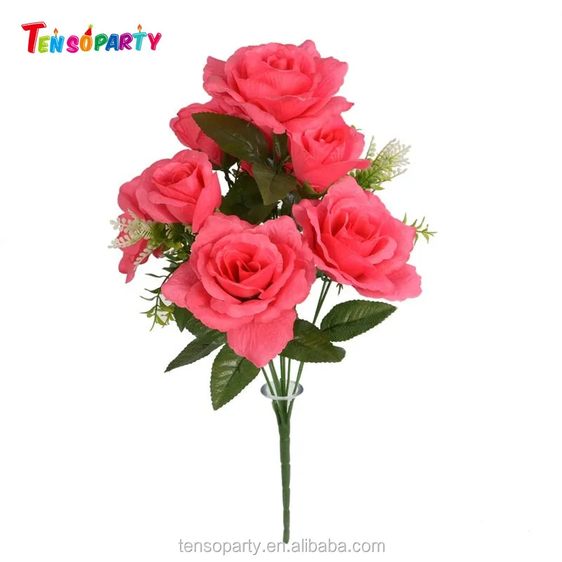 Factory direct flowers silk artificial flowers wholesale plastic flowers for wedding decoration