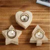 Wood star candlestick