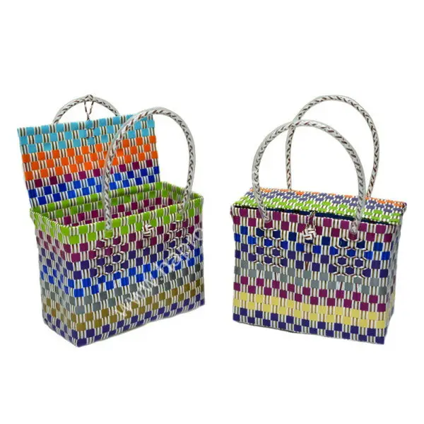 Woven Plastic Basket With Lid / Vietnam Storage Basket/ Small Nylon