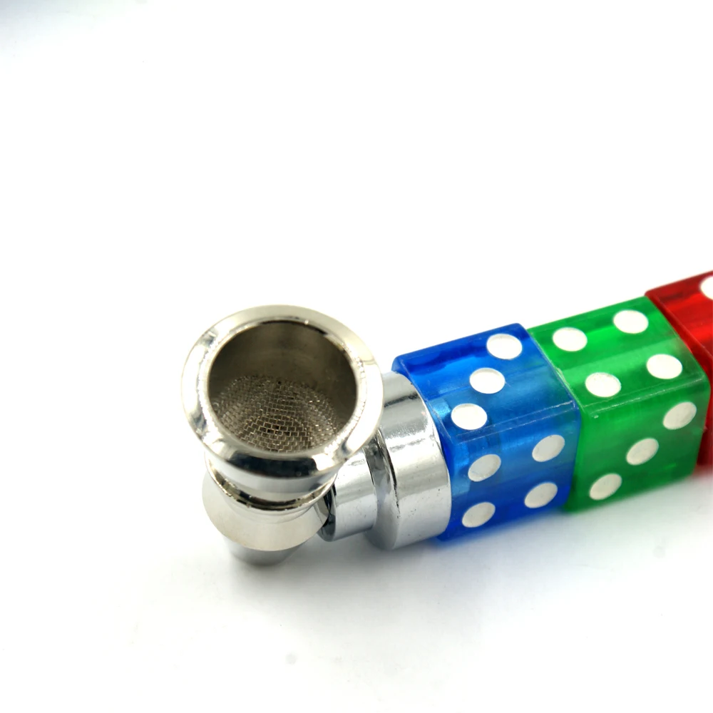 Metal Creative Dice With Mesh Pipe Handmade Portable Smoking Pipes Weed
