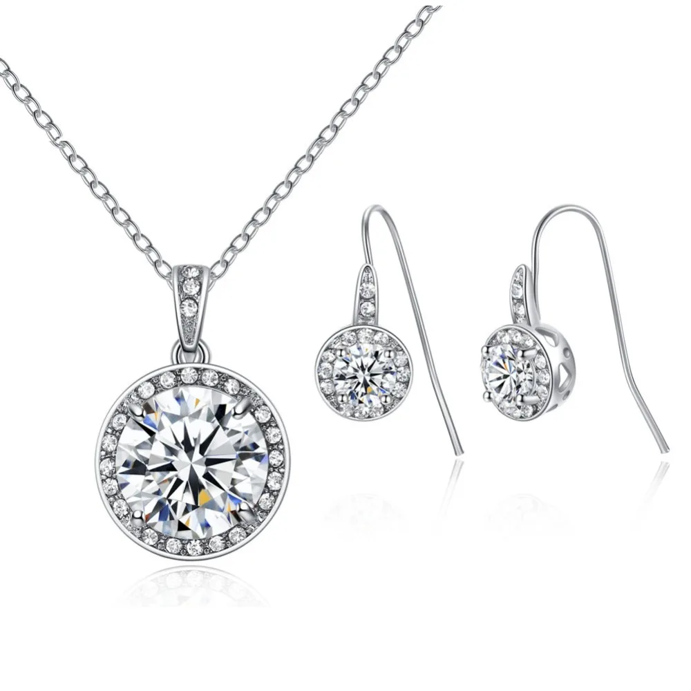 

African fashion jewelry sets AAA Zircon Necklace And Earring Sets, As shown in picture