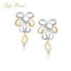 Alibaba China Wholesale Fashion Pearl Earring mounting, 18K Gold Freshwater Pearl Jewelry with Diamond