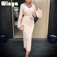 

Fashionable Muslim Women Plus-Size Long Sleeve Maxi Dress Islamic Clothing Abaya