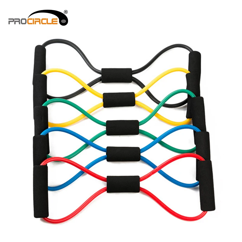 

Wholesale 8 Shape Resistance Tube Band Sets, Four different colors
