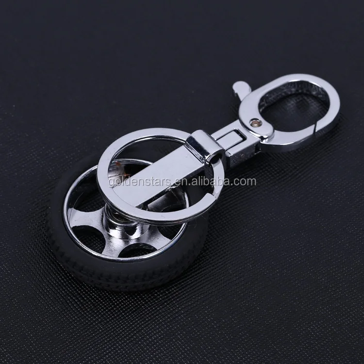 Antique auto accessory tyre key chain logo printing tire keychain