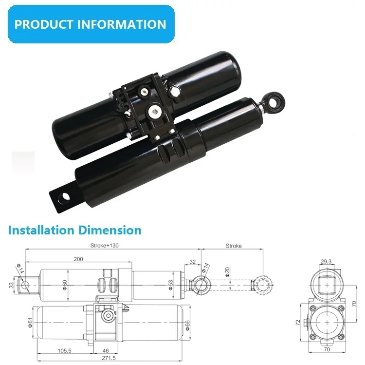 12v Dc 150mm Stroke Electric Hydraulic Linear Actuator Buy 12v