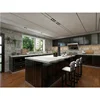 Foshan plywood black kitchen cabinet with solid wood walnut door