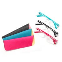 

Ready Made Plastic PC Transparent Frame Reading Glasses With Case Pouch 1.0,1.5,2.0,2.5,3.0,3.5