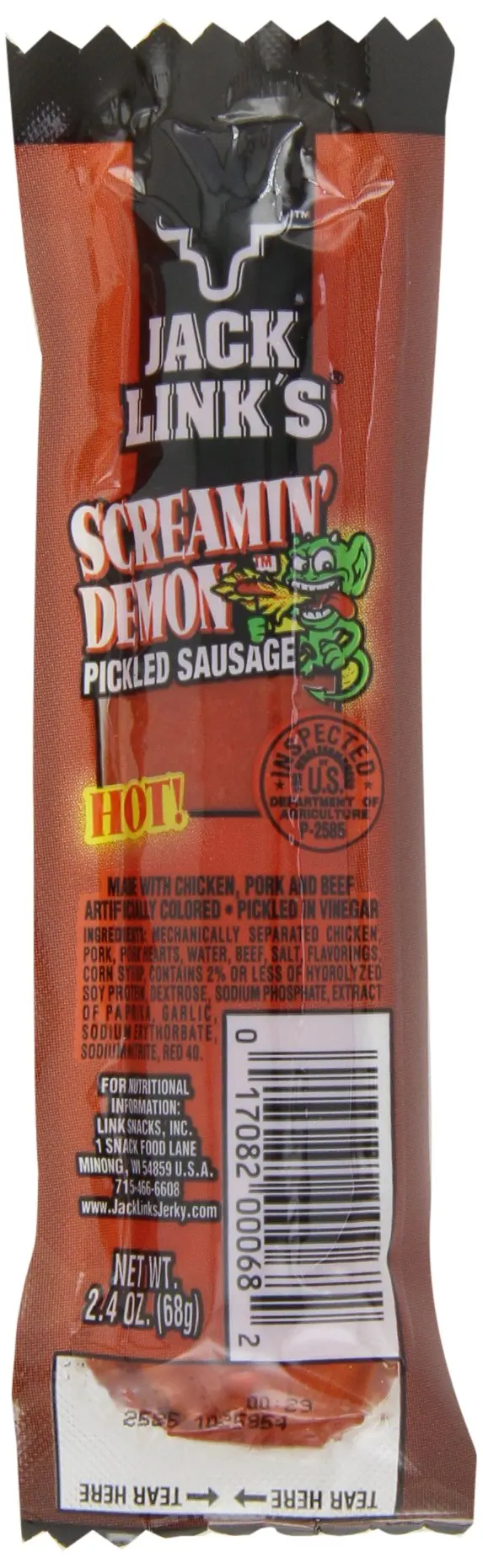 Buy Jack Links Pickled Sausage Hot Head 1.7Ounce Packages