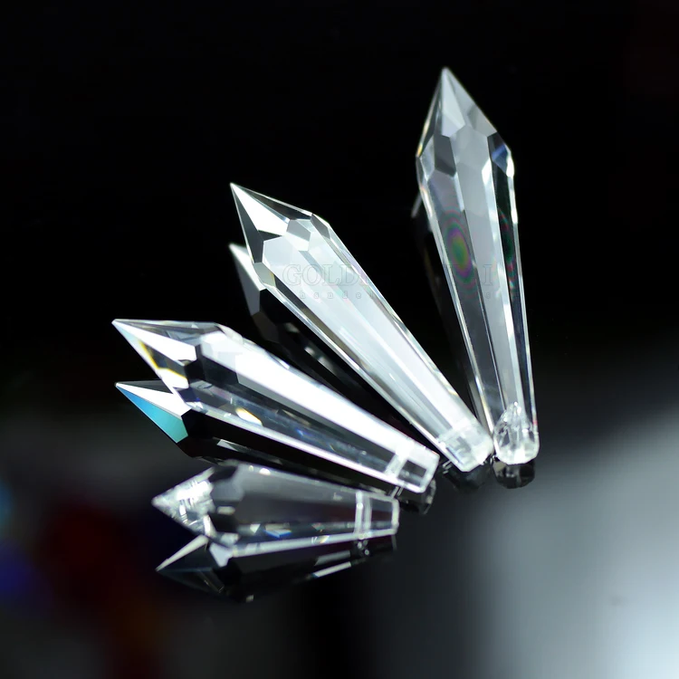 
Chandelier Icicle Crystal Beads Drop 38 . 50. 63. 76mm Curtain parts crown Hair accessories Prism 7808 