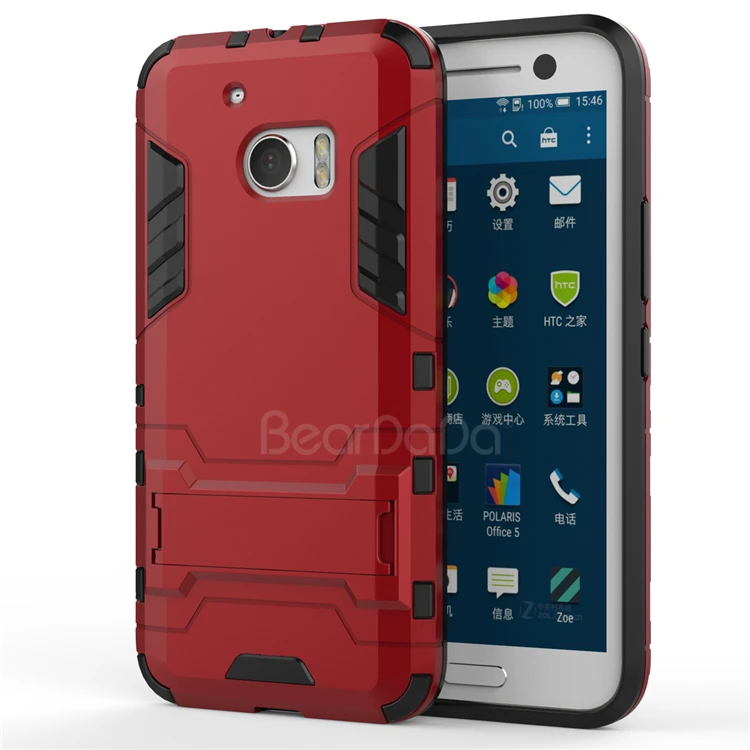 

Factory iron man case kickstand mobile phone back cover for htc one M10 case